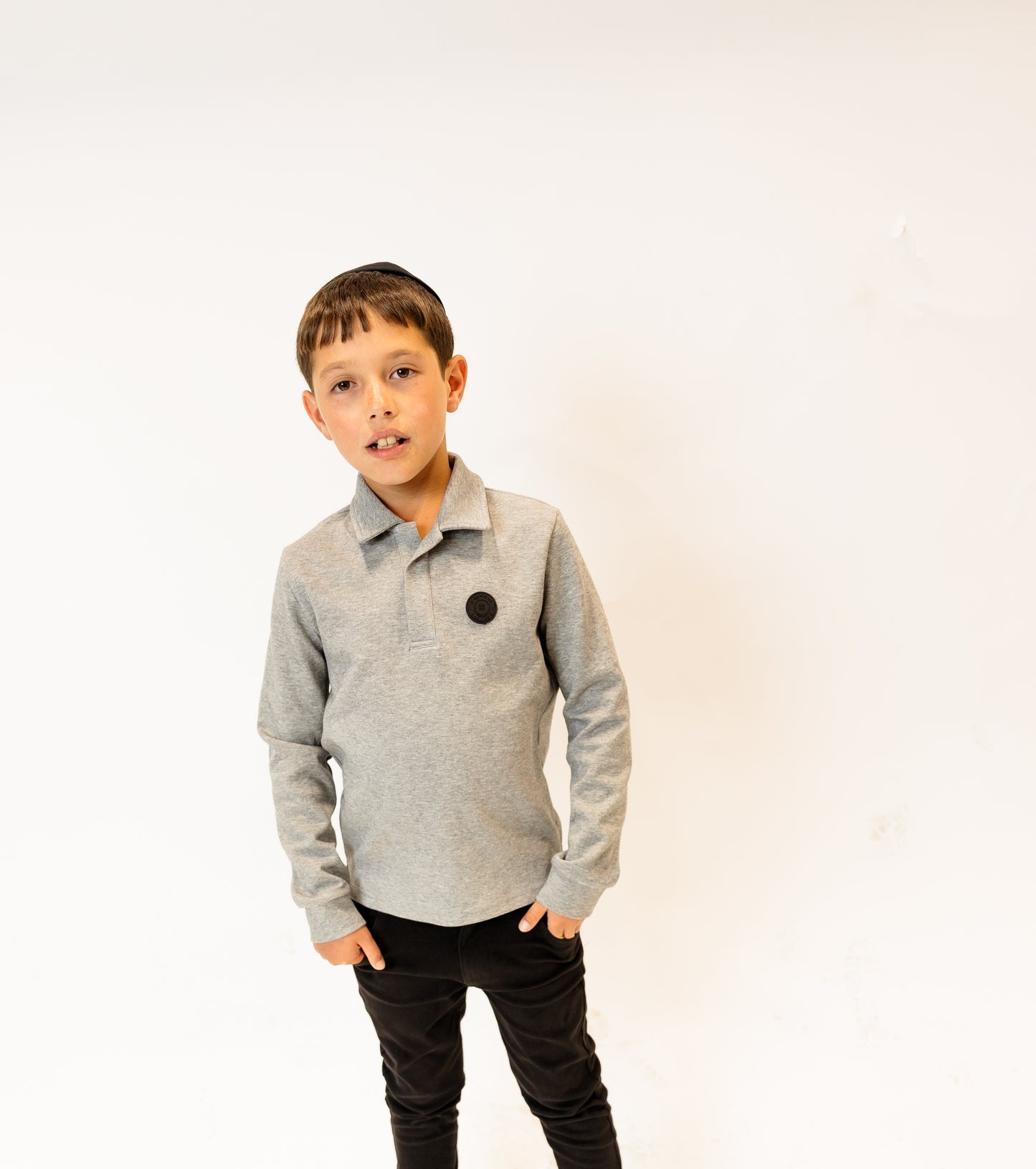 Sweatshirt Polo - mélange gray