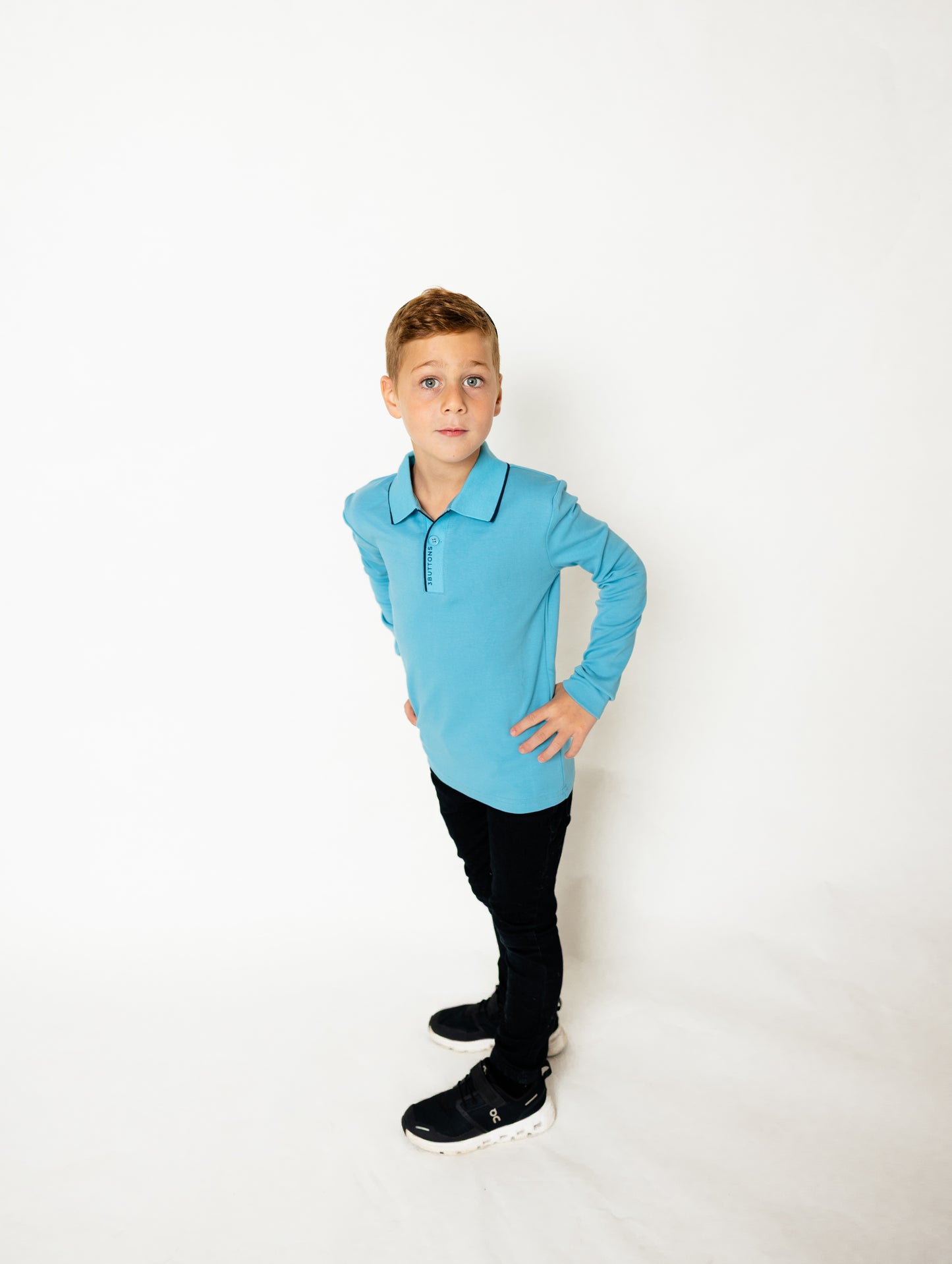 Stripe Edge Polo - lt blue/dk blue