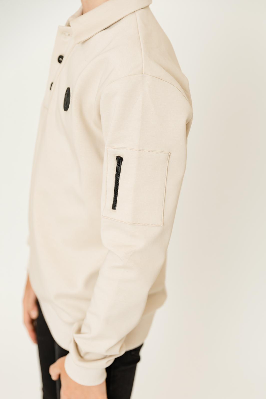 Sweatshirt Polo - cream