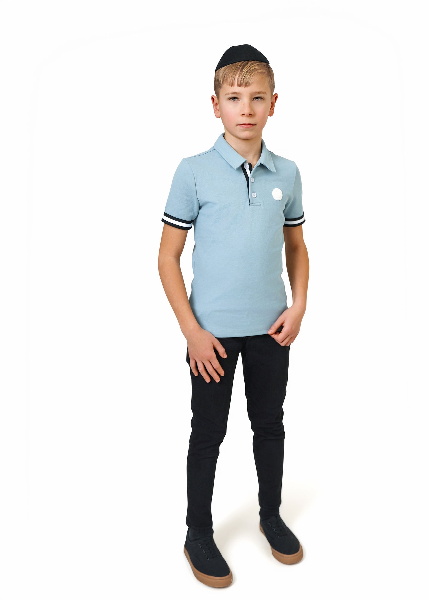 Stripe Polo - soft blue