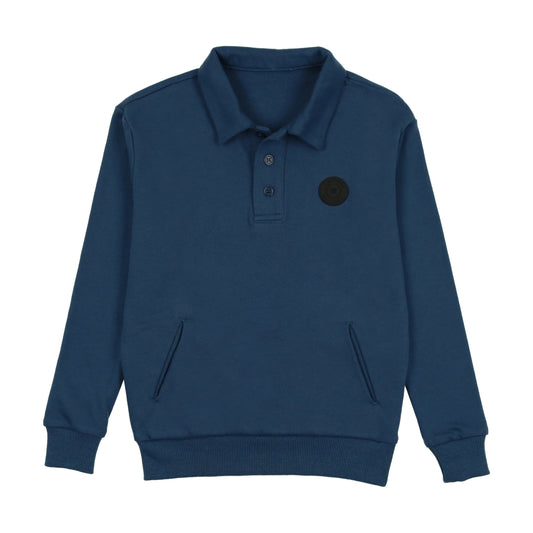 Sweatshirt Polo- Slate Blue