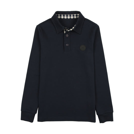 Gingham Polo - navy