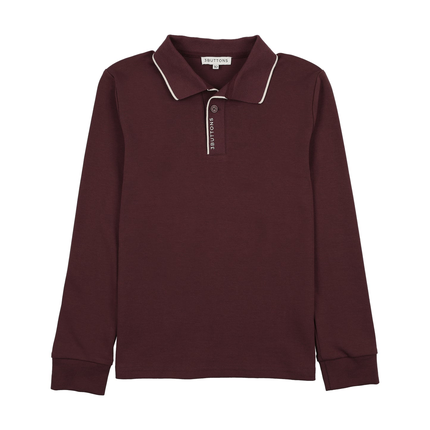 Stripe Edge Polo - burgundy/cream