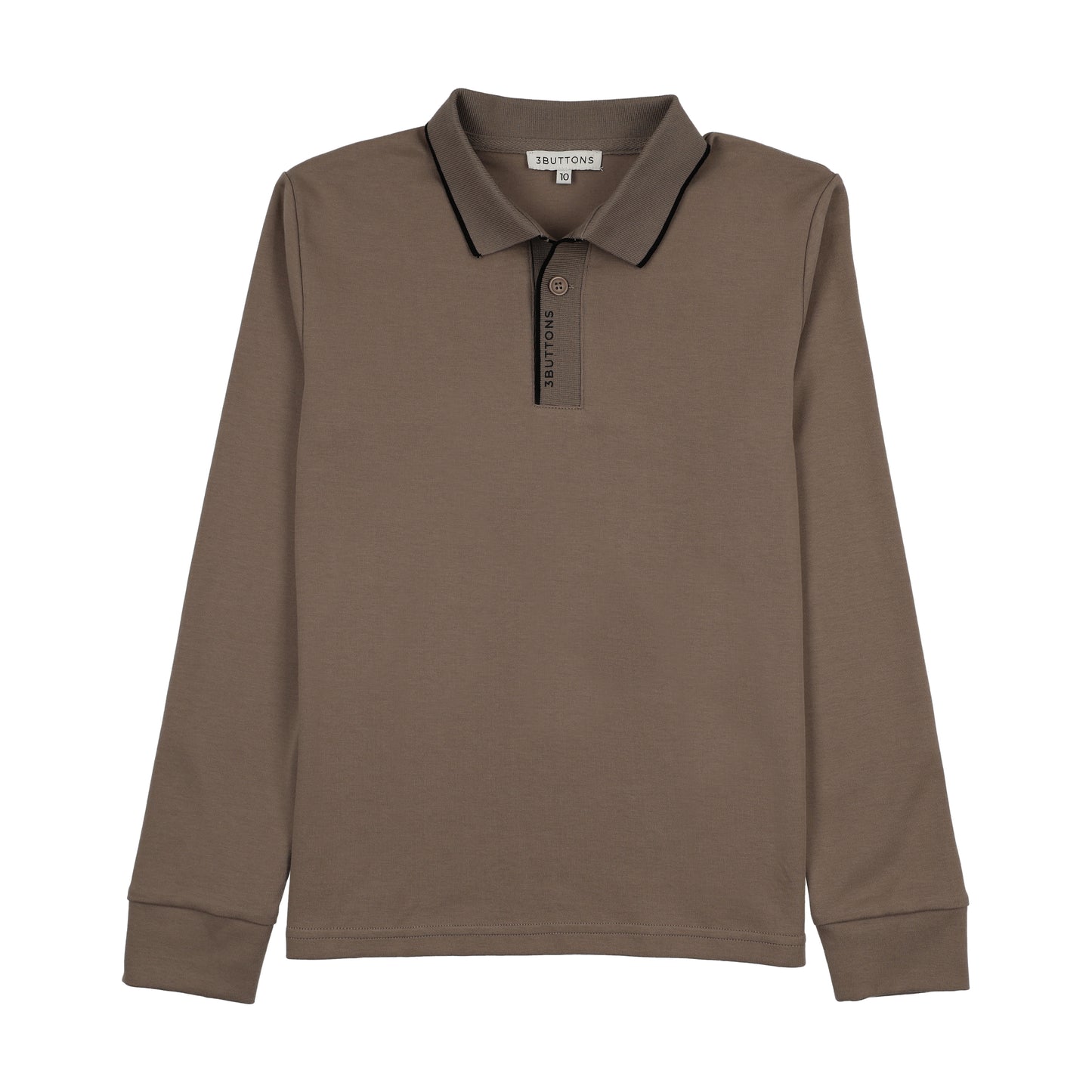 Stripe Edge Polo - mocha/black